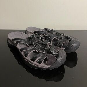**SOLD!! NOT FOR SALE!!**Keen Slip On Sandals Black Gray Outdoor Women Size 10